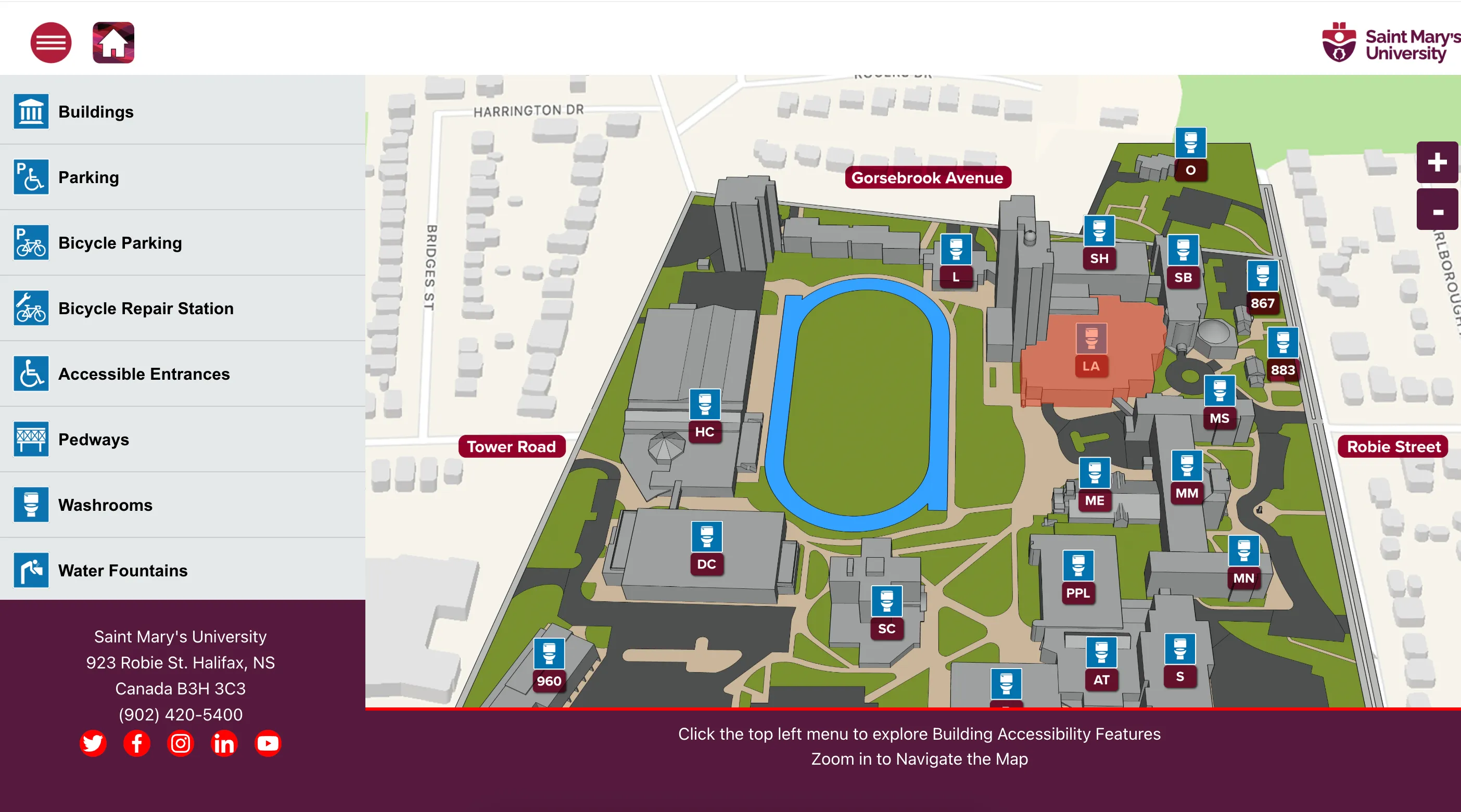 SMU Interactive Campus Map - Campus Overview